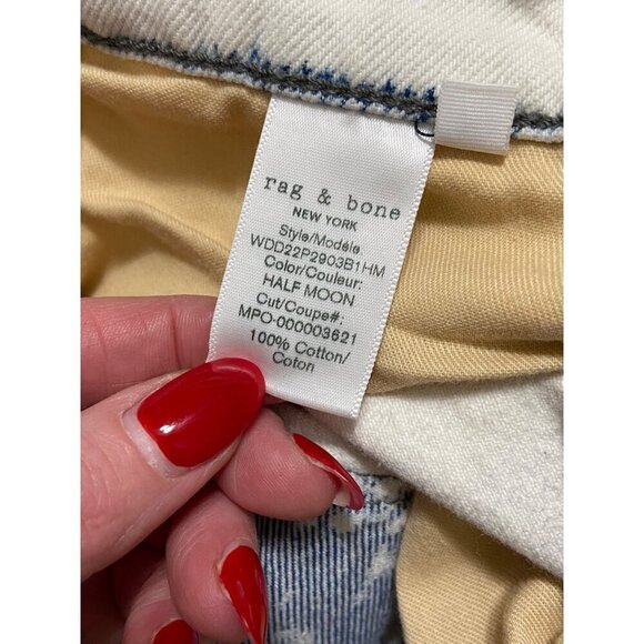 Rag & Bone Nina High Rise Ankle Slim Straight Jeans in Half Moon-sz 31 - Picture 12 of 12